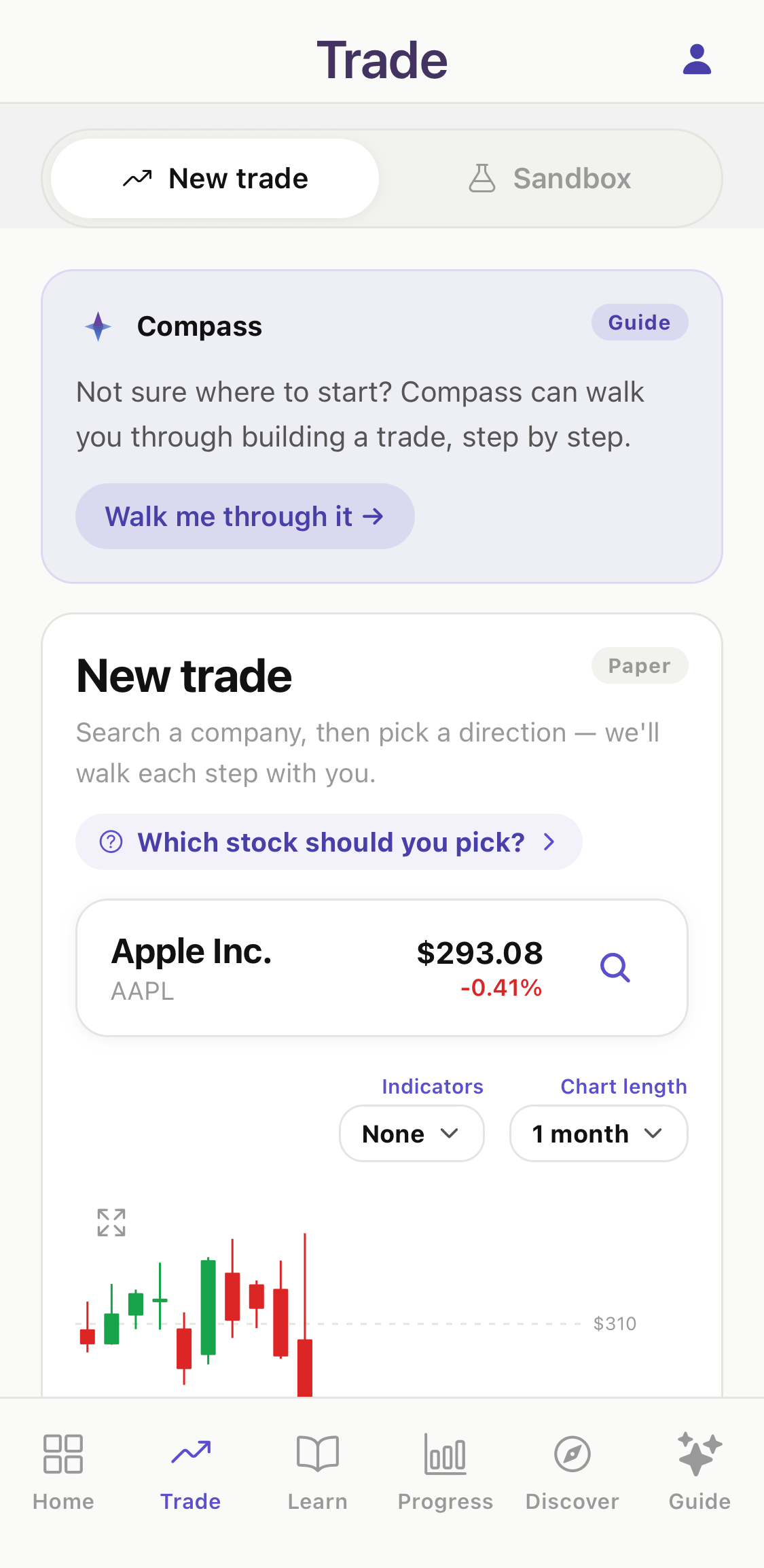 A second Compass app screen